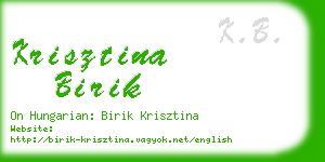 krisztina birik business card